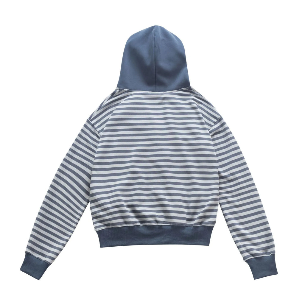 Women's short cotton cardigan coat with oblique zipper, long sleeves, in gray, autumn wear