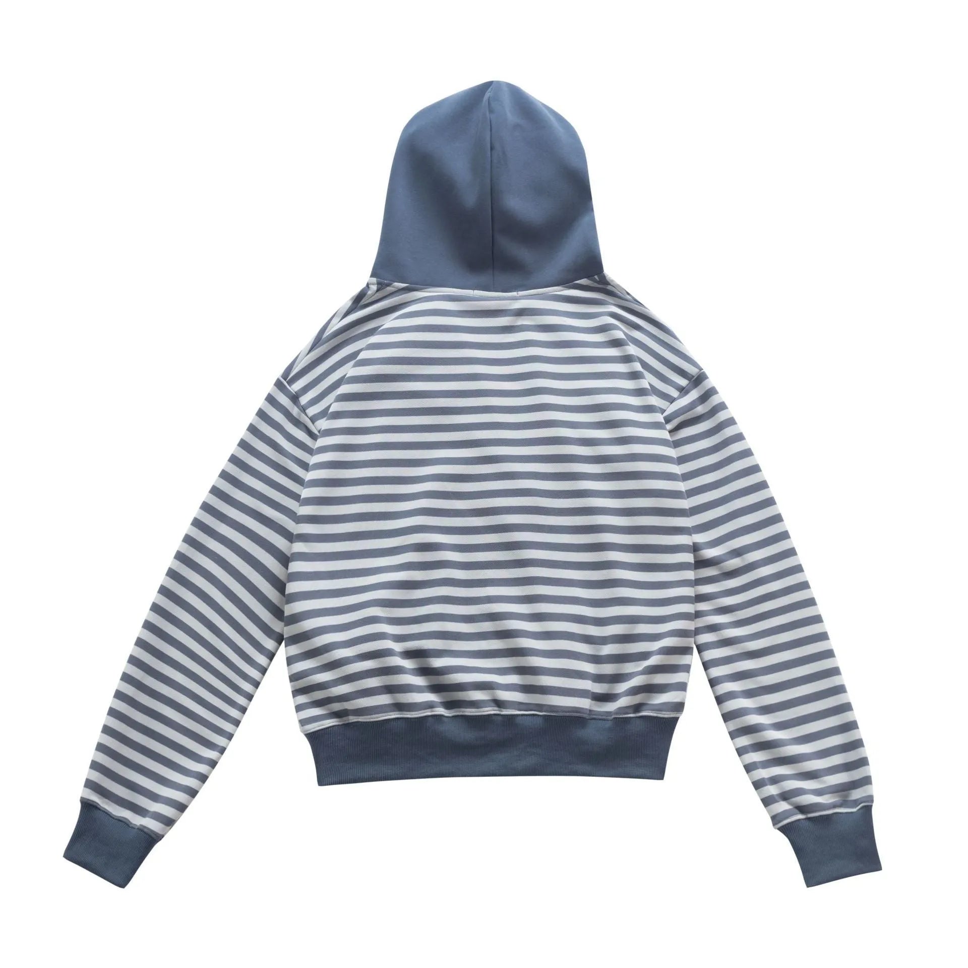 Women's short cotton cardigan coat with oblique zipper, long sleeves, in gray, autumn wear
