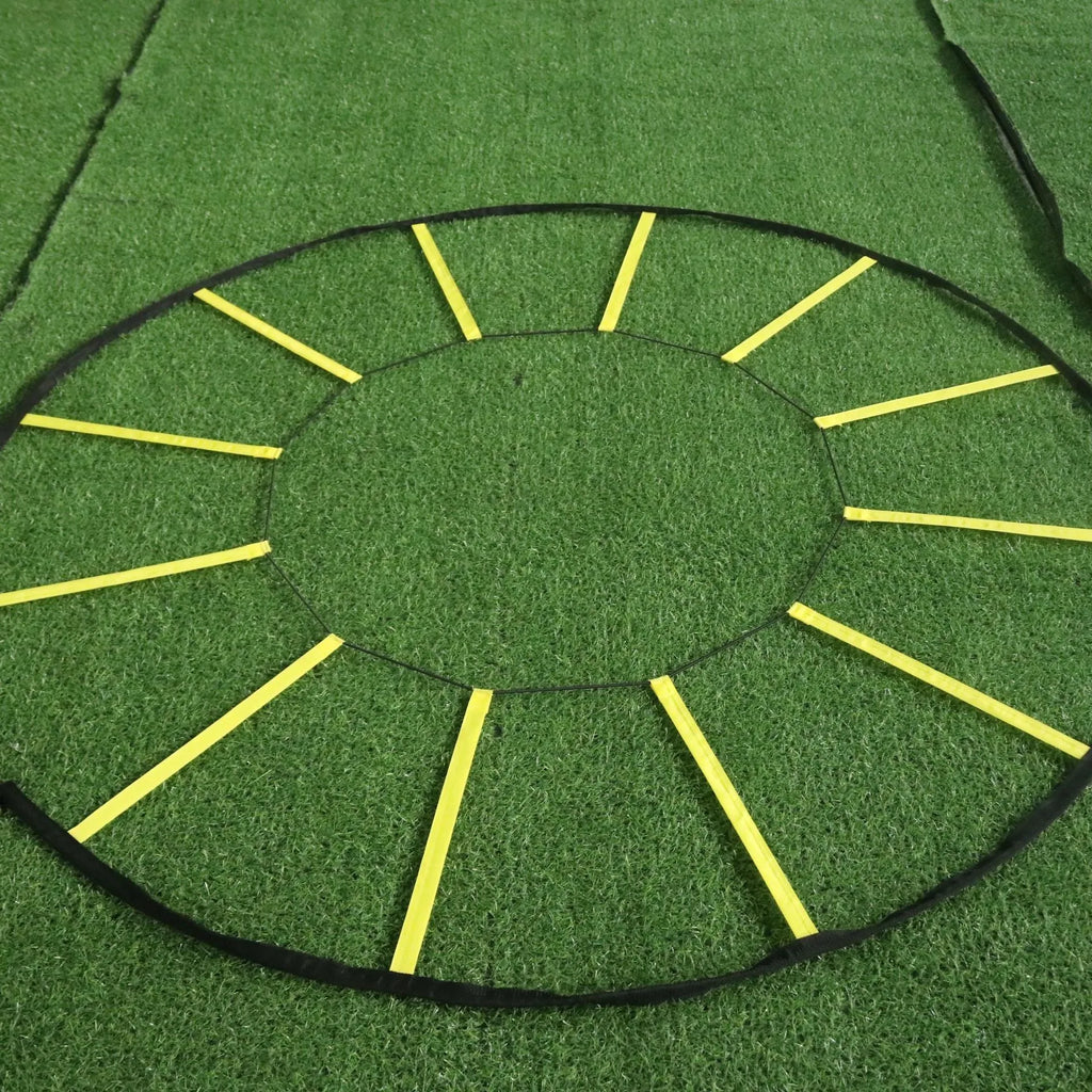 Black and yellow ABS training ladder for football agility drills, nine-grid option
