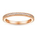 S925 sterling silver micro-inlaid zircon ring in rose gold colour, geometric design, women's size 7