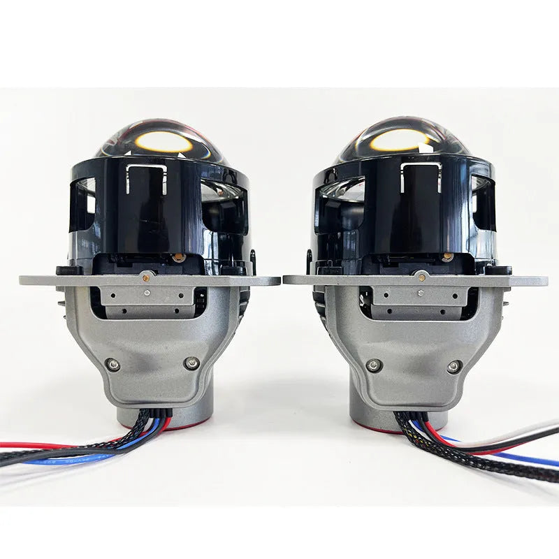 Intelligent follow up steering headlights with aviation aluminium housing and three-inch glass lamp shades