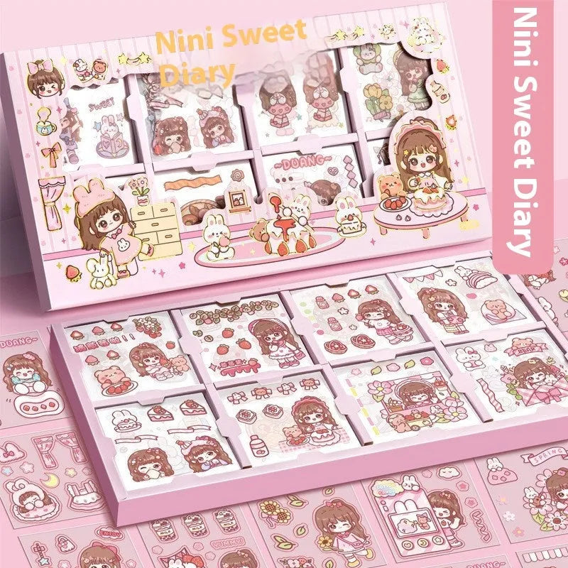 Children's themed sticker collection box with five design options for creative play