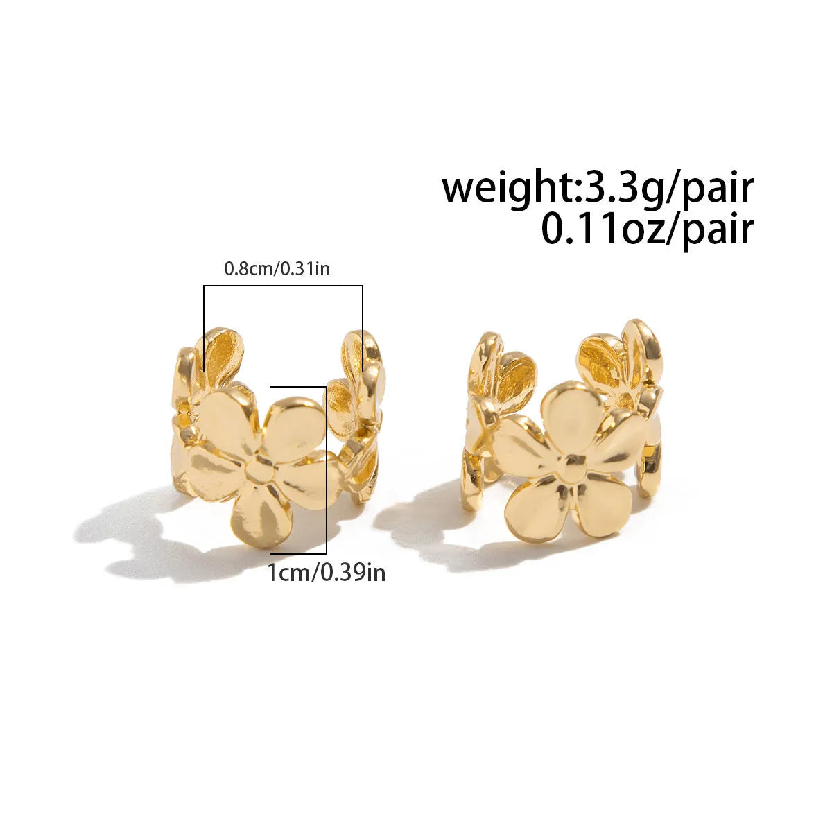 Gold-coloured women's earrings with starfish and conch designs on alloy posts.