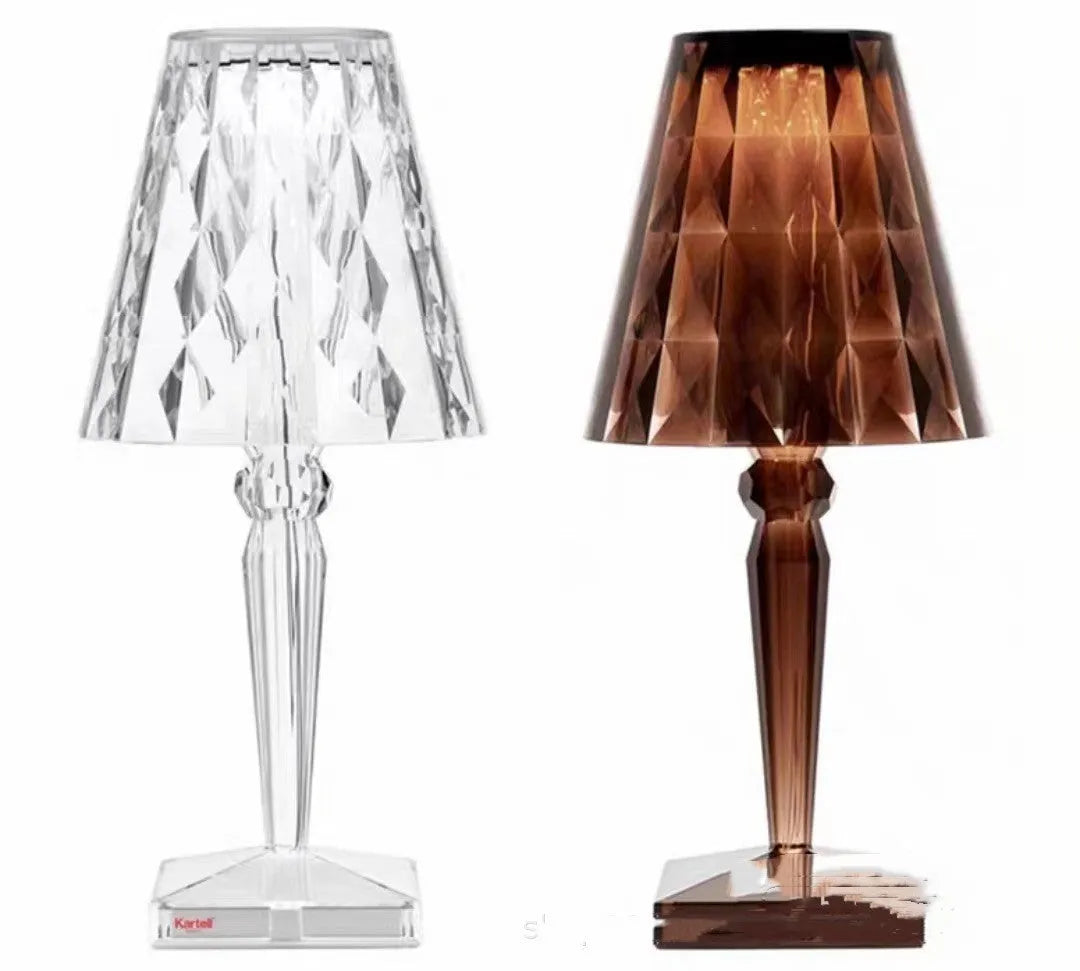 Rose gold portable touch night light with acrylic lamp holder and touch dimming control