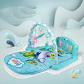 Baby fitness frame pedal piano activity gym toy for infants with animal-themed design in blue or pink colours