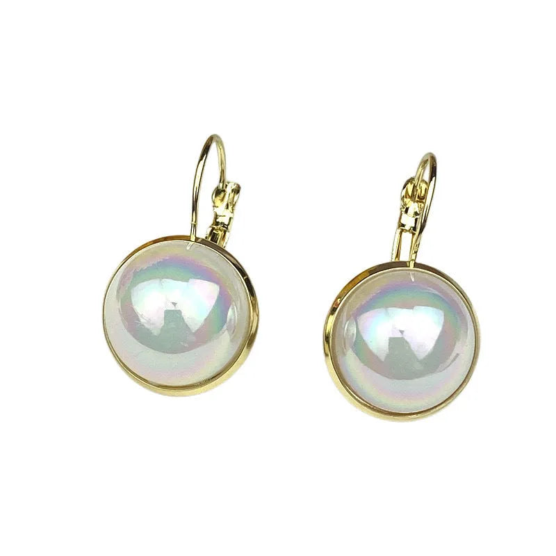 Women's geometric mermaid electroplated metal ear clip earrings with anti-lost design