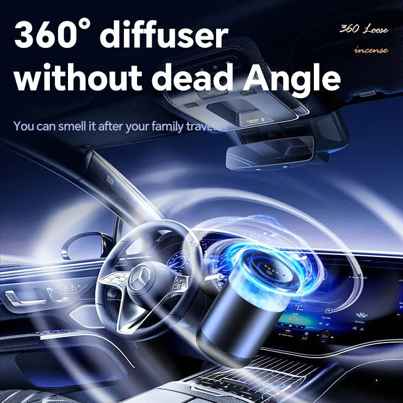 Car aromatherapy diffuser cloud mist air freshener with rechargeable battery and intelligent mode for RVs trucks sedans
