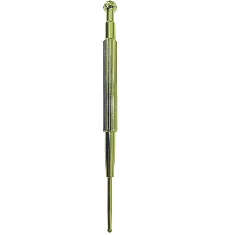 Brass elastic auricular points massage probe pen in yellow for health massage use