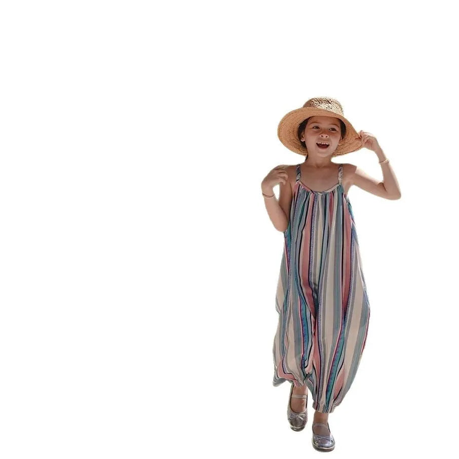 Girls striped halter skirt dress in graph colour SK25020 with vertical stripes, polyester fabric