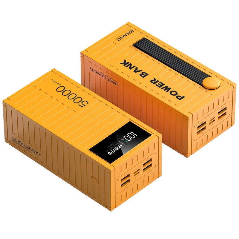50000 mAh digital display power bank with PVC shell, industrial style, 145x70x65mm