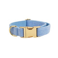 Corduroy dog collar in various colours with adjustable polyester strap for small to large dogs