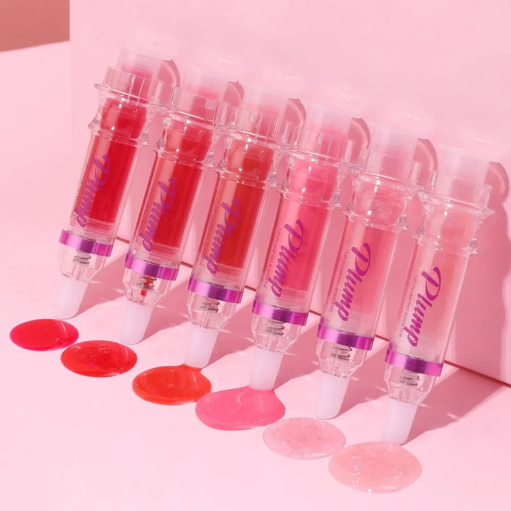 Tube of rich colour lipstick in a glossy finish, shown with shade options