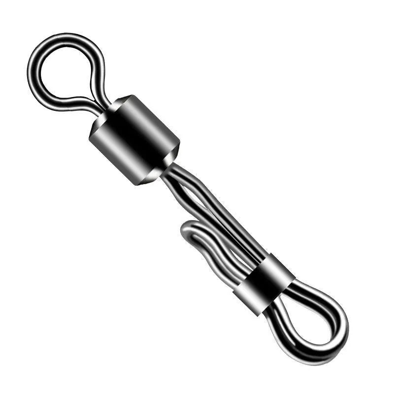 Brass fishing barrel swivel with quick release 8-word ring for fast line changes