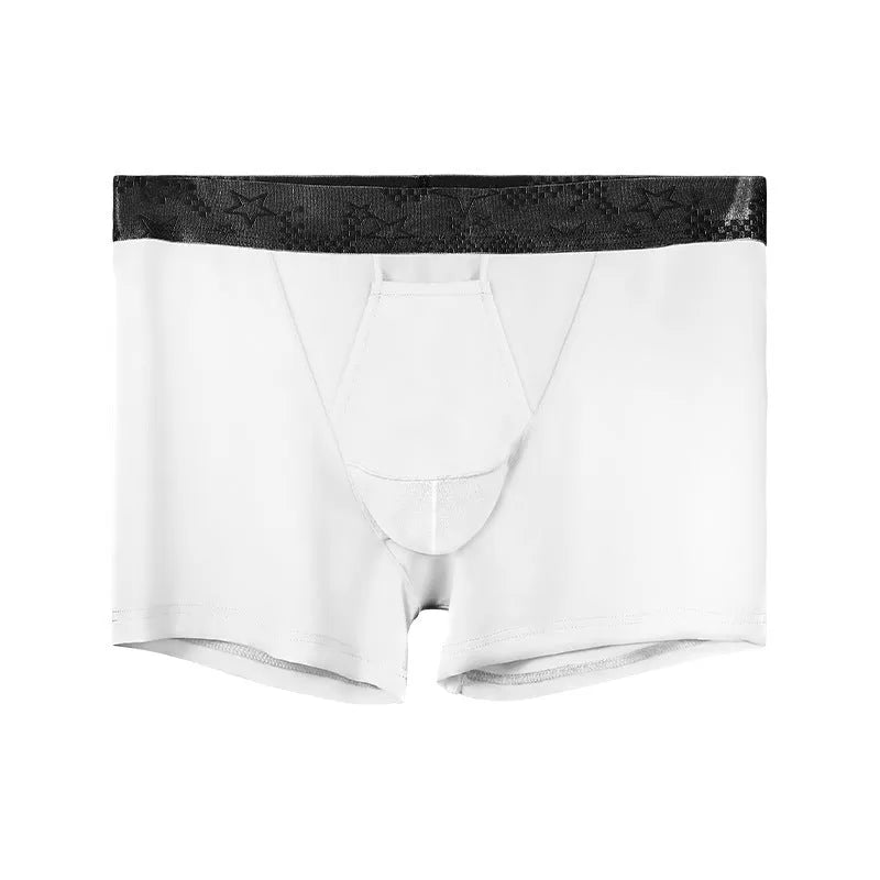 Vein men's black ice silk nylon sports boyshorts with mid-waist design on a white background
