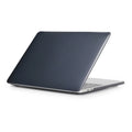 Black and transparent PC hard shell protective cases for Apple MacBook Pro 14-inch and 16-inch laptops.
