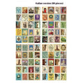 Hand painted stamp stickers set of 80 with Paris, London, Italy city themes for journal decoration