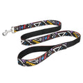 Black plaid stripe imitation nylon pet traction rope showing its 120 cm length.