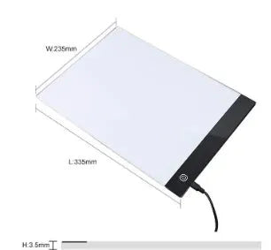 Three-speed dimming A4 LED drawing board with USB cable for tracing and sketching