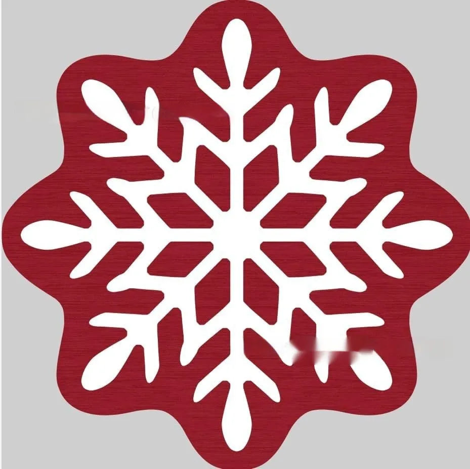 Christmas round polyester carpet in festive print, square shape on wooden floor