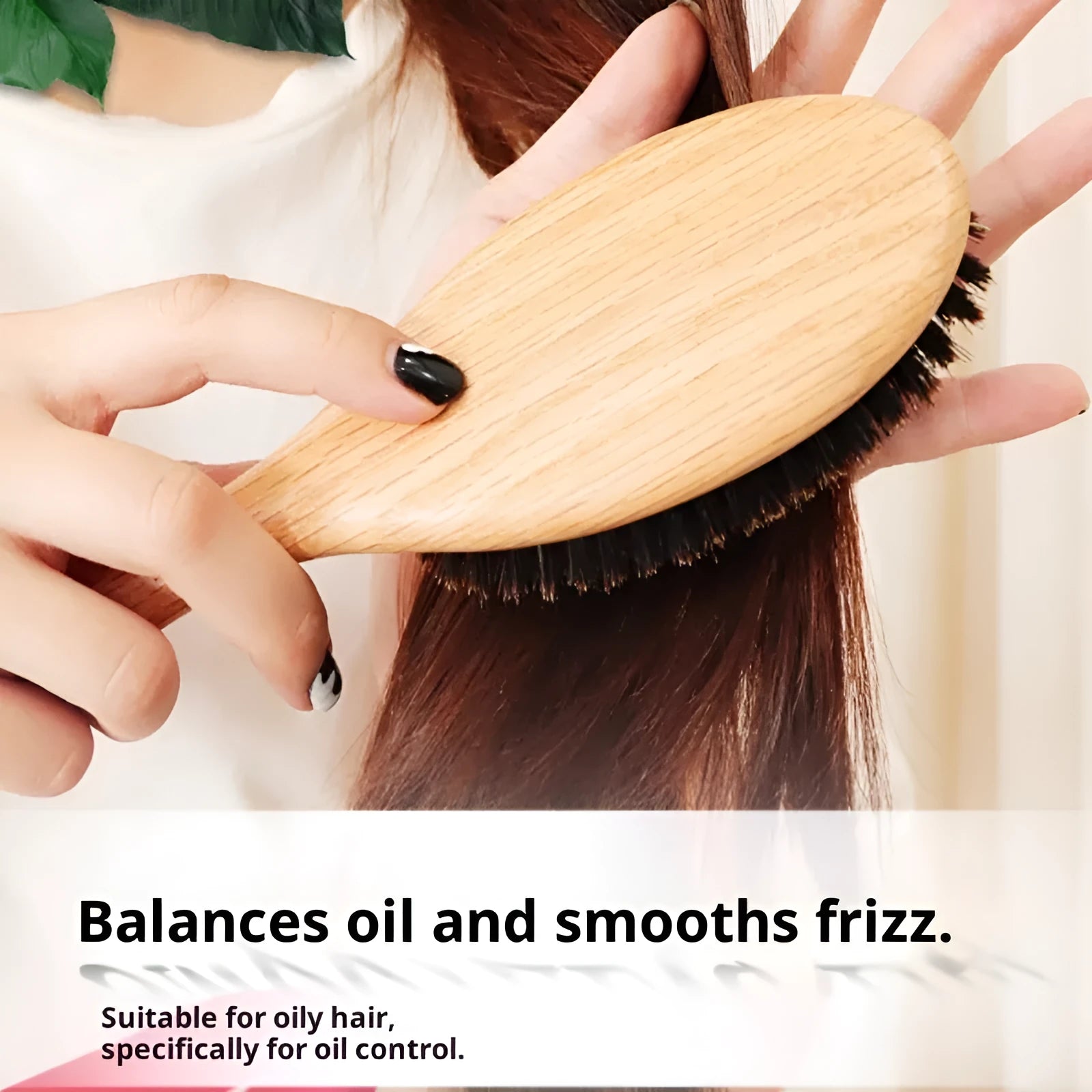 Whole pig hair nanzhu air cushion comb anti-static natural bamboo wooden hairbrush with bristles