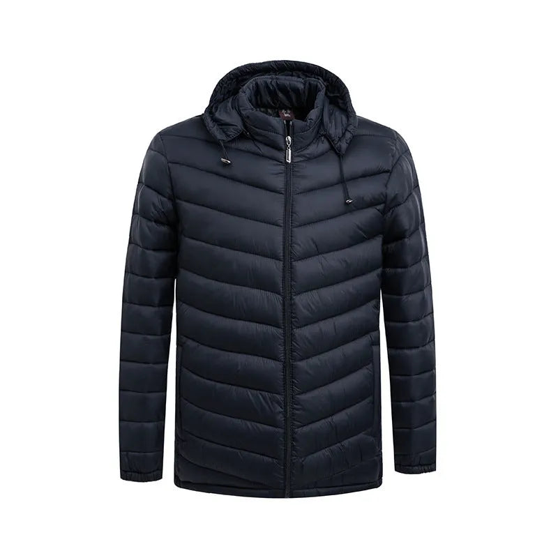 Polyester men's double-sided wear cotton jacket cardigan style in solid colour, loose fit winter coat