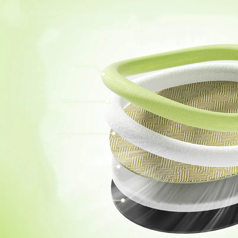 Green pet cooling mat with raised backrest nest for a dog or cat.