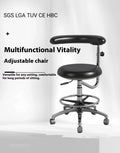 Black leather dental chair with hydraulic lift for dental hospitals and clinics