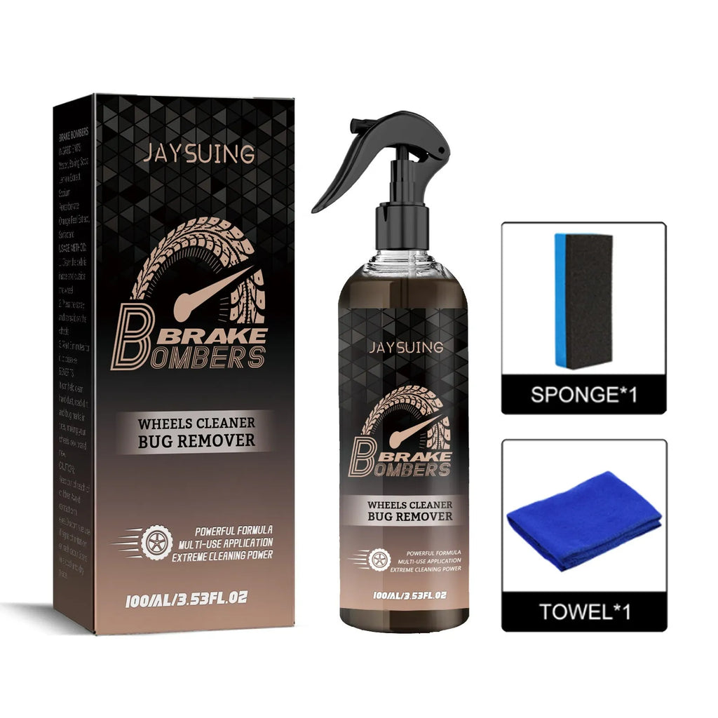 Car brake cleanser kit with 100ml bottle, sponge, and cloth for disc maintenance