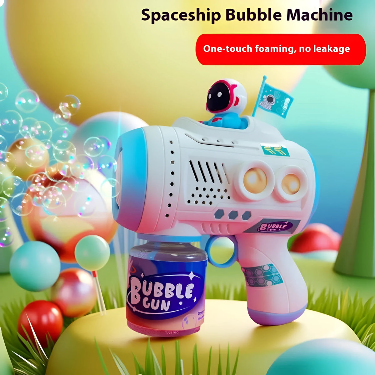 Children's bubble machine space astronaut toy fully automatic electric bubble blower with soft lighting