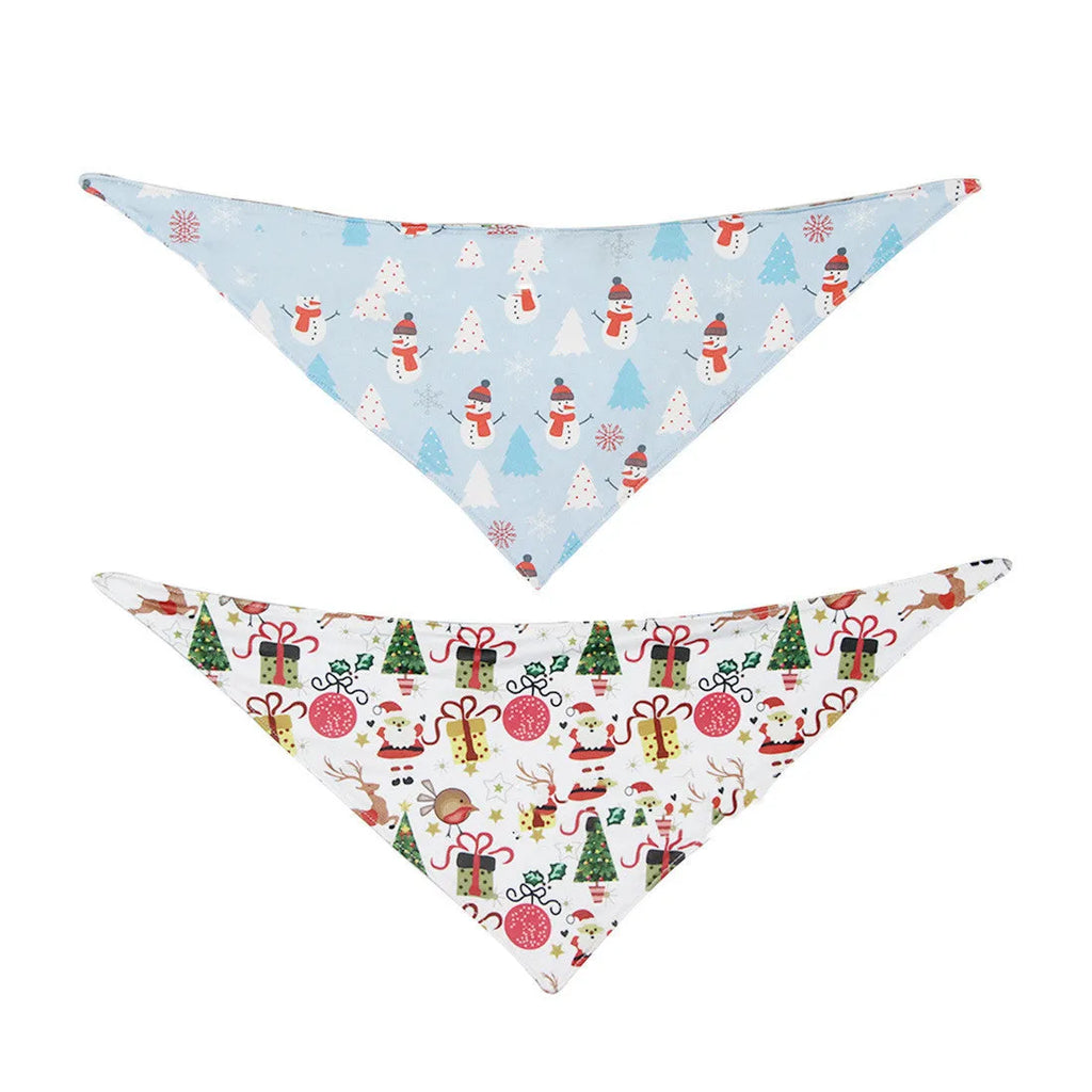 Pet double-sided milk silk triangle scarf with printed patterns, available in S and M sizes