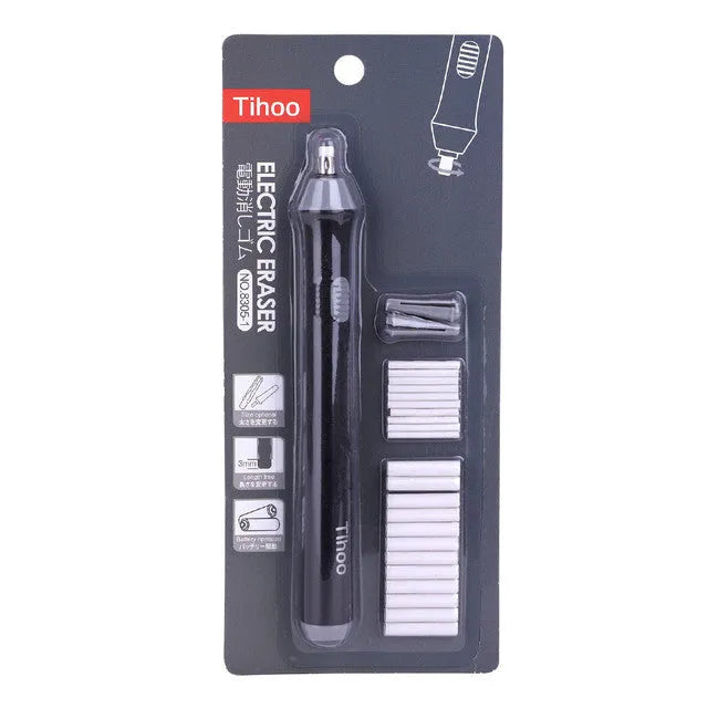 Electric eraser plastic geometric black 166mm 15mm 66g