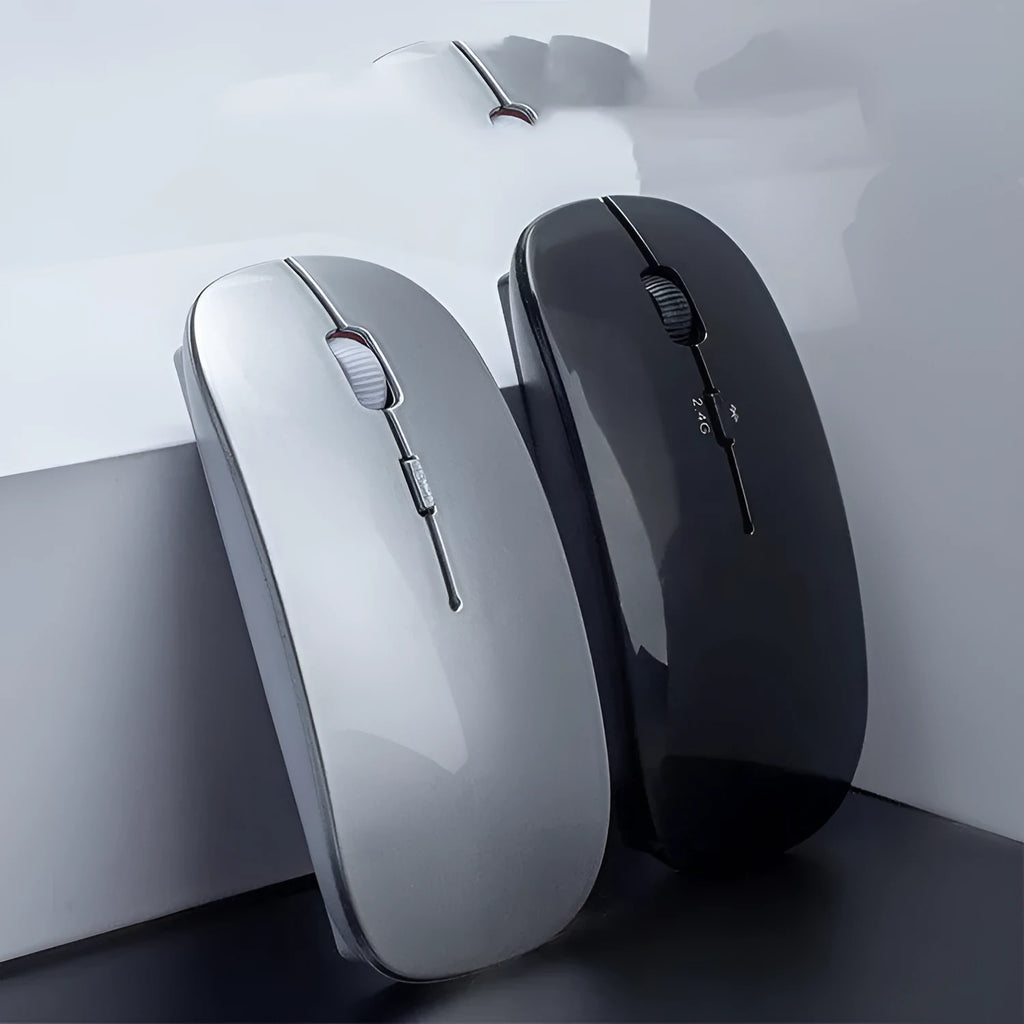 Wireless Bluetooth dual mode slim mini mouse with 1200 DPI adjustable resolution in black