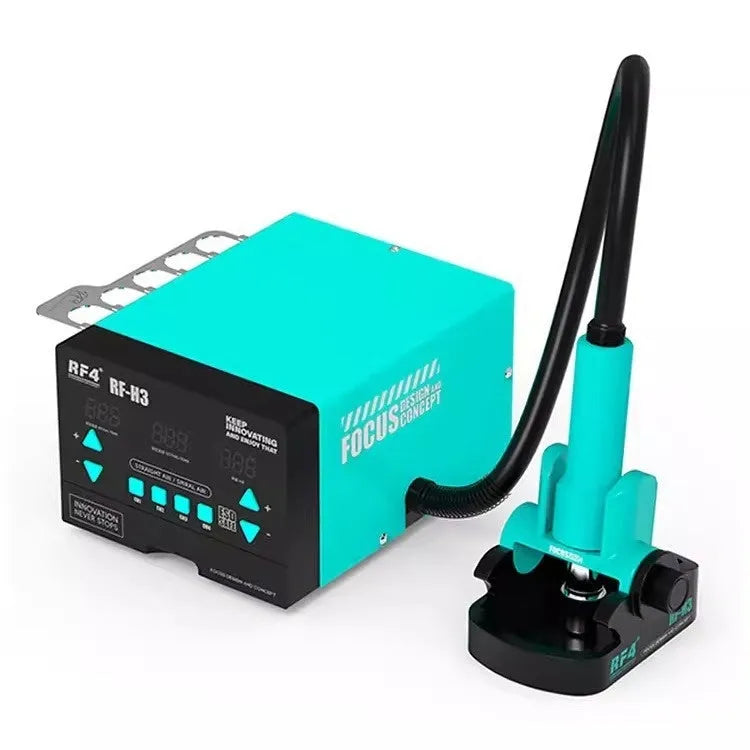RF4H2 digital display hot air gun with three nozzles for electronics repair