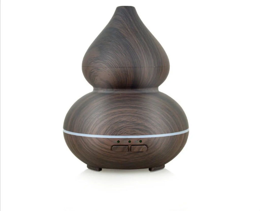 Gourd type wood grain 150ml ultrasonic aromatherapy humidifier with nano mist and silent operation