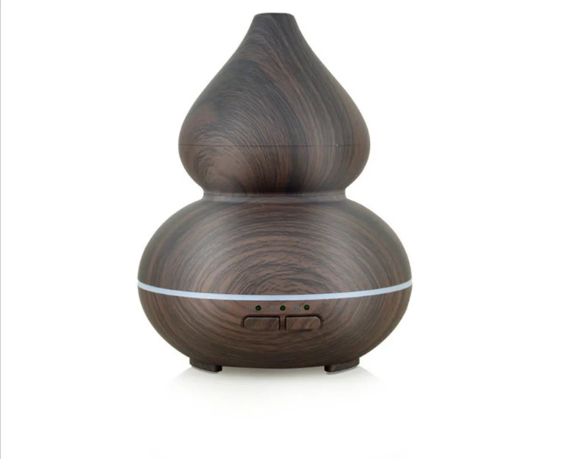 Gourd type wood grain 150ml ultrasonic aromatherapy humidifier with nano mist and silent operation