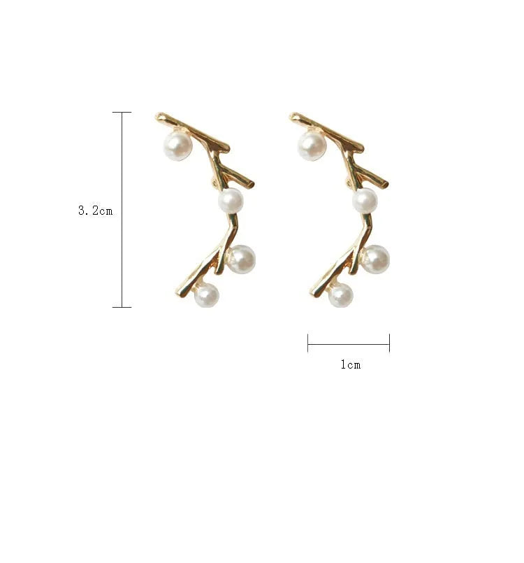 Women's personalized pearl net drop dangle earrings with a silver tone finish