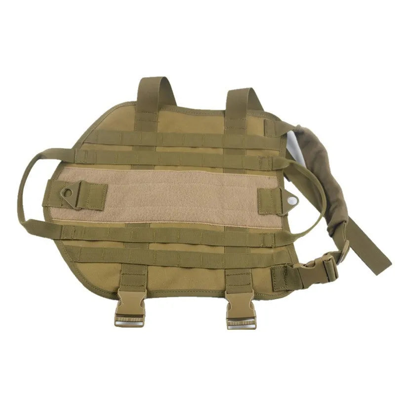 Military nylon dog training vest in Army Green colour with adjustable fit for puppies to adult dogs
