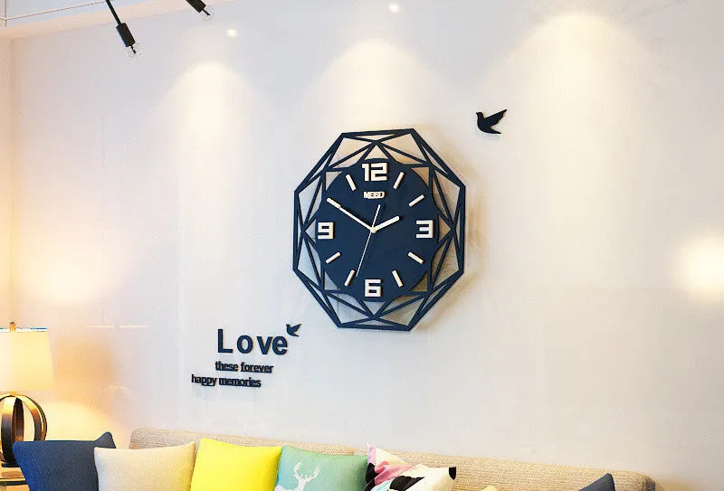 Silent sweep acrylic wall clock green white 35cm 40cm 58cm battery powered solar movement