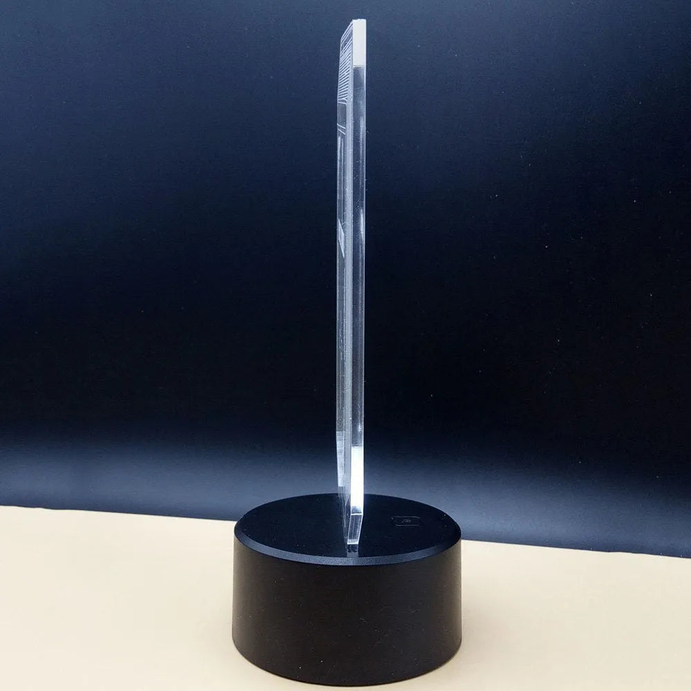 3D illusion LED desk lamp with acrylic brain design and remote control for colour changing operation