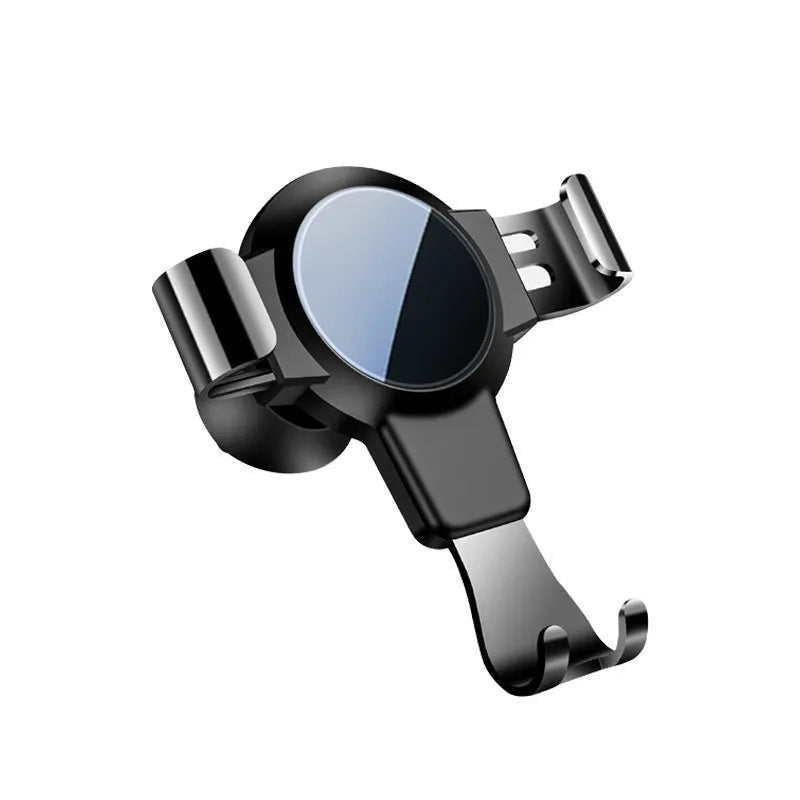 Black S4 gravity mirror ABS mobile phone bracket mounted on car air conditioning vent holding smartphone