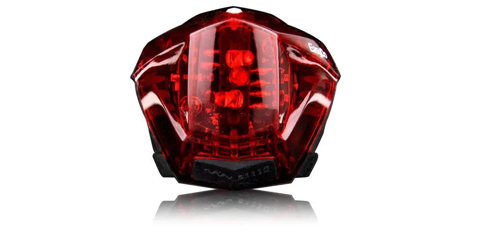 Bicycle tail light with 3 LED lamp beads, 3 modes, IPX-4 waterproof, 62x43x38mm, black plastic housing