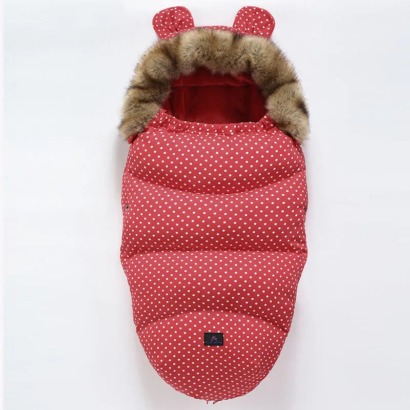 100cm cotton blend baby stroller sleeping bag in silkworm cocoon style on a pram