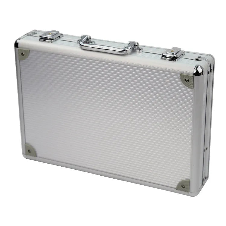 Aluminium alloy watch display box with 24 slots, portable case, 38x26x8cm, colour as picture