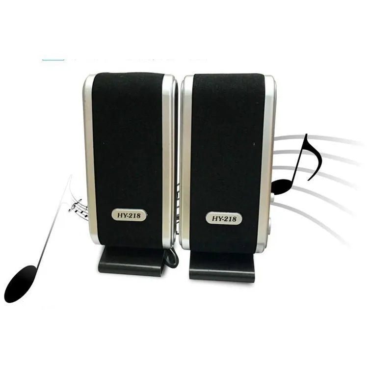 EastVita 2 pcs USB power computer speakers stereo 3.5mm with ear jack, silver grey, compact desktop speakers