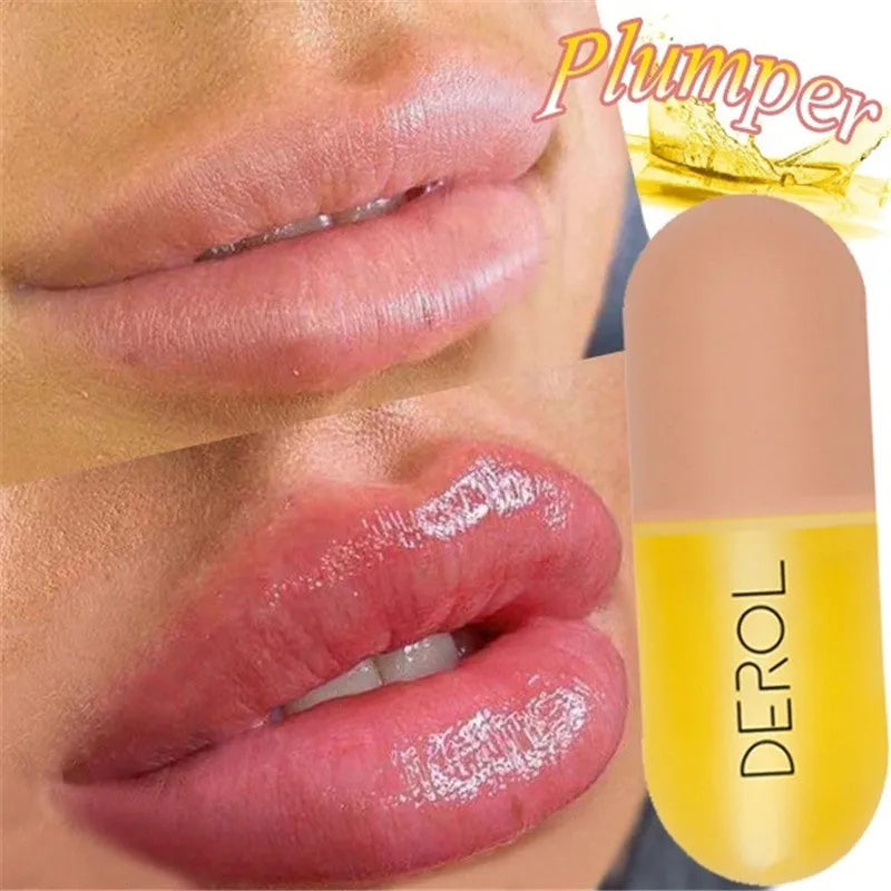 Lip care serum in a 5.5cm slim bottle with non-sticky hydrating formula for fuller lips