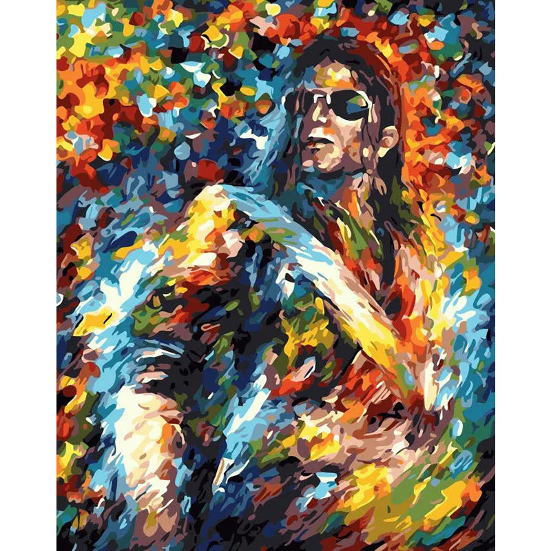 DIY manual decompression digital painting kit with 40x50cm canvas, brushes, and hooks