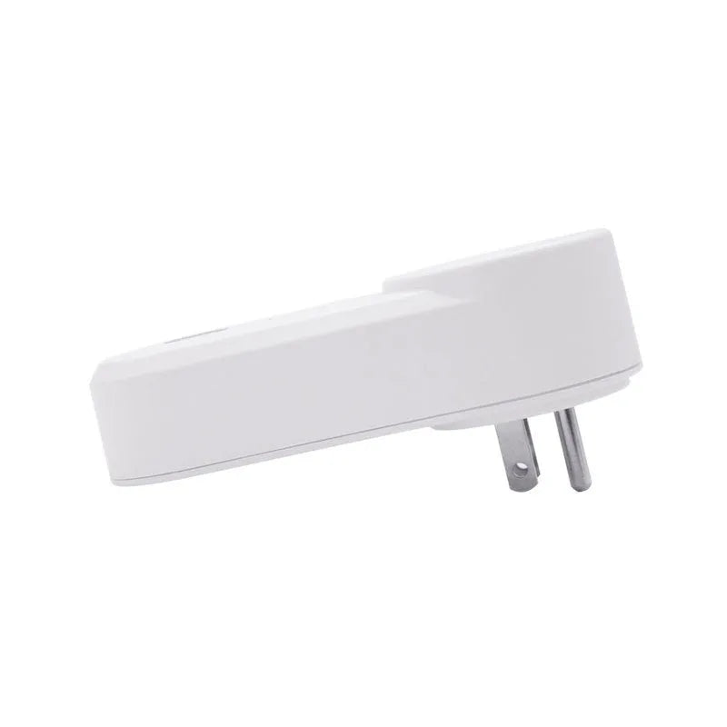 Neutral-coloured UK smart WiFi socket for in-wall installation with SA-014 three-pin plug.