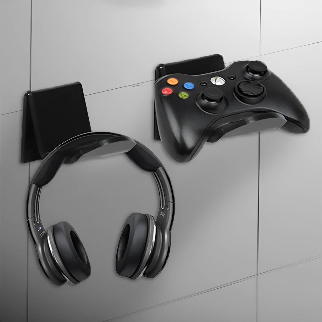 Universal game controller wall bracket for Nintendo Switch Joy-Con and Pro Controller in black colour
