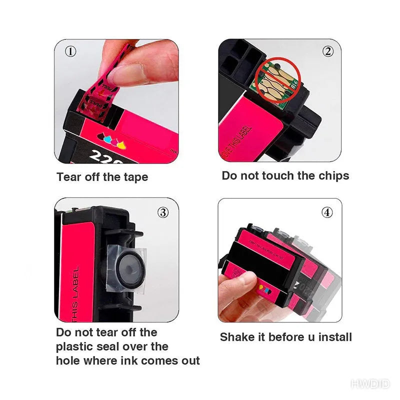 Set of 4 compatible ink cartridges black cyan magenta yellow for Epson Expression Home printers