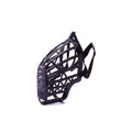 Plastic strong dog muzzle basket in beige on a white background, adjustable size 1-7 for dogs and cats